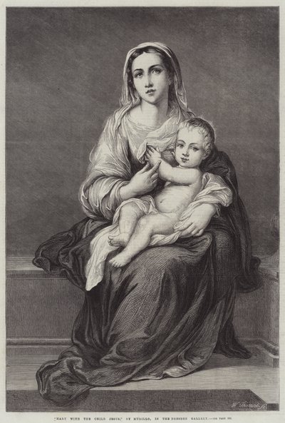 Maria met het kindje Jezus door Bartolomé Esteban Murillo